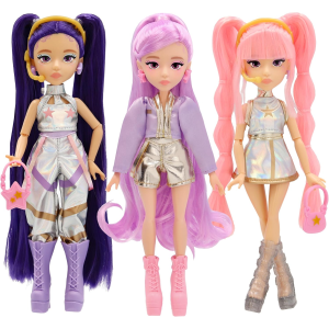 K-POP IDOL DEMON HUNTERS - Bambola Nari Bambole alla moda Stile K-Pop Power Idol, capelli lavanda. 3 accessori per creare outfit 