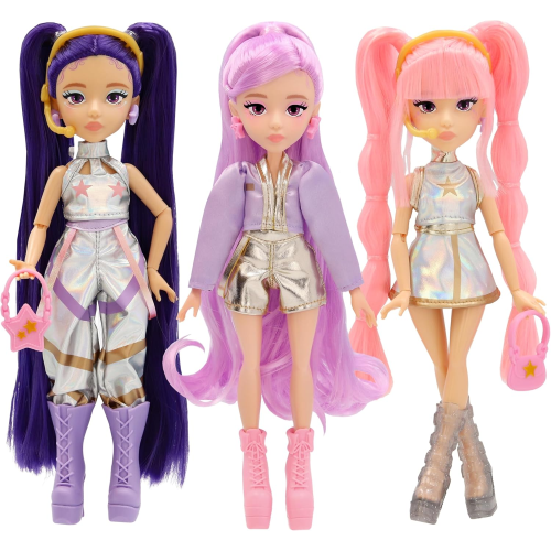 K-POP IDOL DEMON HUNTERS - Bambola Nari Bambole alla moda Stile K-Pop Power Idol, capelli lavanda. 3 accessori per creare outfit 