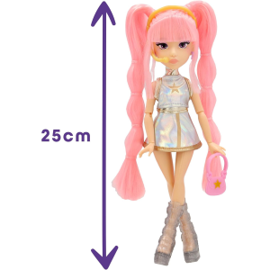 K-POP IDOL DEMON HUNTERS - Yuni Bambole alla moda Stile K-Pop Moonlight, capelli rosa intrecciati.. 3 accessori per creare outfit 