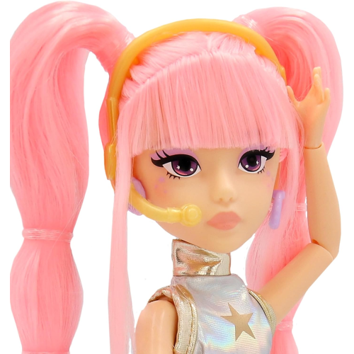 K-POP IDOL DEMON HUNTERS - Yuni Bambole alla moda Stile K-Pop Moonlight, capelli rosa intrecciati.. 3 accessori per creare outfit 