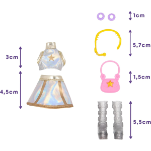 K-POP IDOL DEMON HUNTERS - Yuni Bambole alla moda Stile K-Pop Moonlight, capelli rosa intrecciati.. 3 accessori per creare outfit 