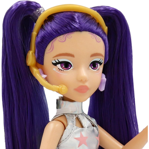 K-POP IDOL DEMON HUNTERS - Bambola Mina Bambole alla moda Stile K-Pop Starlight, capelli viola con codini. 3 accessori per creare outfit 