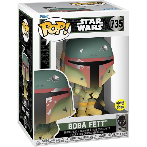 FUNKO POP Star Wars Boba Fett -735 Si Illumina Al Buio -  Figura in Vinile da Collezione - Idea Regalo - Merchandising Ufficiale -