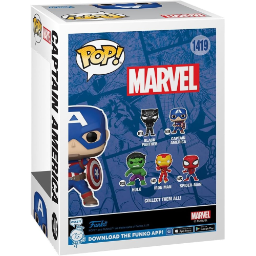 FUNKO POP MARVEL AVENGERS CAPITAIN AMERICA - 1419 -  Figura in Vinile da Collezione - Idea Regalo - Merchandising Ufficiale -