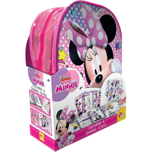 LISCIANI 92932 MINNIE 2 IN 1 CARD GAME, Zainetto Coloring e Drawing School, Zaino, Lavagnette, Pennarelli, Multicolore, 92932