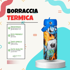 BORRACCIA SEVEN SJ BOYS FIRE SOCCER BALL - 500ML TERMICA IN ACCIAIO INOX 304 
