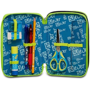 SEVEN 30C202330 ASTUCCIO SEVEN TRIPLO ZIP,STYLE JAM GANG  Portapenne Triplo Scomparto Completo Di Penne, Matite, Colori