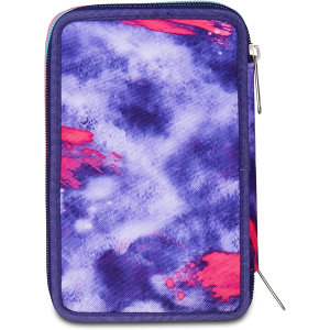 SEVEN 300102541 ASTUCCIO SEVEN GIRLVIOLA TRIPLO ZIP, Portapenne Triplo Scomparto Completo Di Penne, Matite, Colori, Accessori