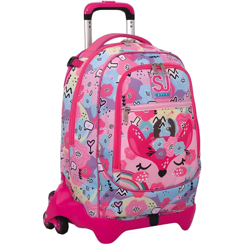 SEVEN 20C202472 ZAINO SEVEN TROLLEY SJ GANG PINK HUGS, Zaino Scuola con Trolley Jack-3wd+