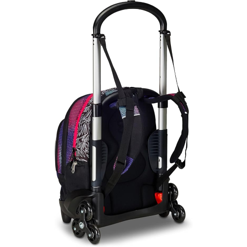 SEVEN 200112452 ZAINO SEVEN TROLLEYScuola Flex 3 Ruote, Rosa, Shadefull Girl , Zaino Con Carrello Sganciabile