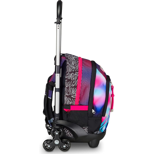 SEVEN 200112452 ZAINO SEVEN TROLLEYScuola Flex 3 Ruote, Rosa, Shadefull Girl , Zaino Con Carrello Sganciabile