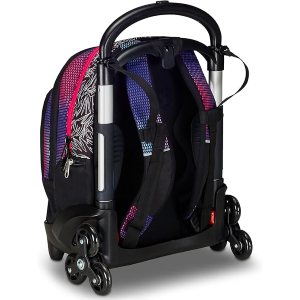 SEVEN 200112452 ZAINO SEVEN TROLLEYScuola Flex 3 Ruote, Rosa, Shadefull Girl , Zaino Con Carrello Sganciabile
