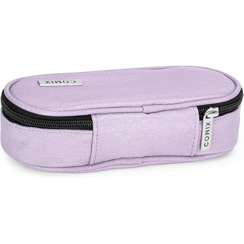 BUSTINA COMIX Lurex - 74119LL - Astuccio Ovale Organizzato, CHIUSURA a Zip, Interno con Passanti Elastici ai Lati, 22x5Hx7 cm