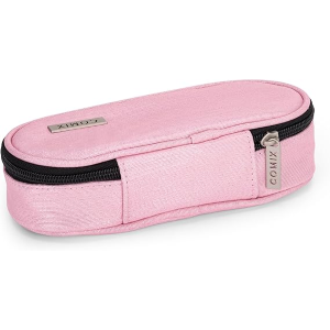 BUSTINA COMIX Lurex - 74119LR - Astuccio Ovale Organizzato, CHIUSURA a Zip, Interno con Passanti Elastici ai Lati, 22x5Hx7 cm