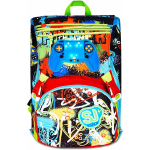 SEVEN 20C202500 ZAINO SEVEN SJ GANG GAME LED BOY, Blu, Tasca con LED Joystick, Tasca per Borraccia, 24 LITRI