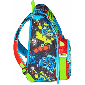 SEVEN 20C202500 ZAINO SEVEN SJ GANG GAME LED BOY, Blu, Tasca con LED Joystick, Tasca per Borraccia, 24 LITRI