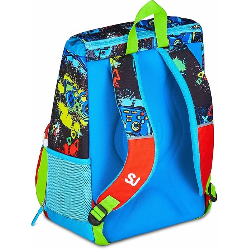 SEVEN 20C202500 ZAINO SEVEN SJ GANG GAME LED BOY, Blu, Tasca con LED Joystick, Tasca per Borraccia, 24 LITRI