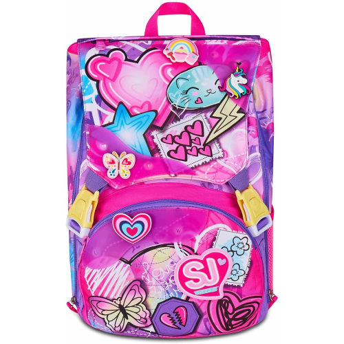 SEVEN 20C202508 ZAINO SEVEN SJ GANG TINYPACH GIRL, ROSA, con Patch Riposizionabili, Tasca per Borraccia, 24 LITRI