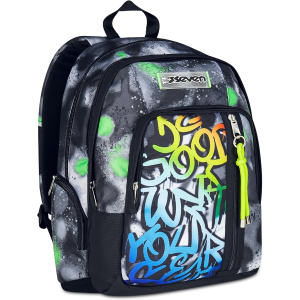 SEVEN 200102523 ZAINO SEVEN Dual Detach, Nero Verde, Doppio Scomparto da 32 L, Con Tasca PC, Borraccia, Organizer