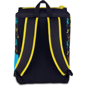 SEVEN 20G502501 ZAINO POKEMON, Doppio Scomparto Estensibile, Nero, Maxi Capienza, Schienale Preformato, Bambino, Scuola