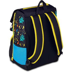 SEVEN 20G502501 ZAINO POKEMON, Doppio Scomparto Estensibile, Nero, Maxi Capienza, Schienale Preformato, Bambino, Scuola