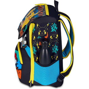 SEVEN 20G502501 ZAINO POKEMON, Doppio Scomparto Estensibile, Nero, Maxi Capienza, Schienale Preformato, Bambino, Scuola