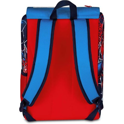 SEVEN 202902501 ZAINO SPIDERMAN, Doppio Scomparto Estensibile, Blu, Maxi Capienza, Schienale Preformato, Bambino, Scuola