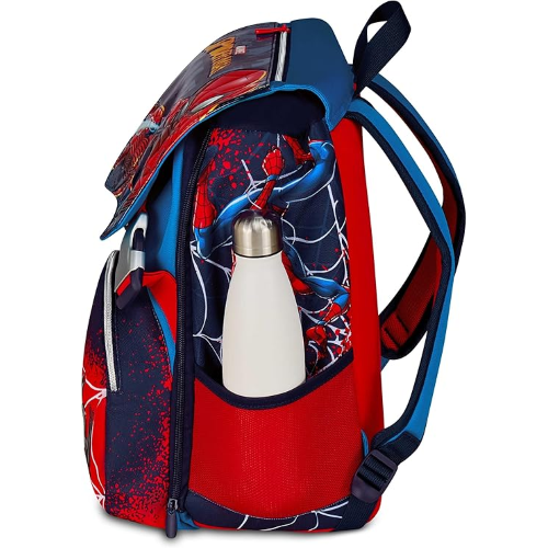 SEVEN 202902501 ZAINO SPIDERMAN, Doppio Scomparto Estensibile, Blu, Maxi Capienza, Schienale Preformato, Bambino, Scuola