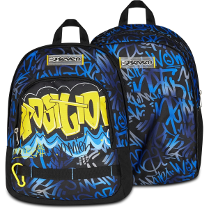 SEVEN 200102535 ZAINO SEVEN DUAL DETACH BOY, Blu Giallo, Doppio Scomparto da 32 L, Con Tasca X PC- Borraccia-Organizer 