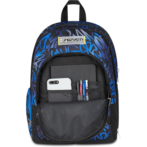 SEVEN 200102535 ZAINO SEVEN DUAL DETACH BOY, Blu Giallo, Doppio Scomparto da 32 L, Con Tasca X PC- Borraccia-Organizer 