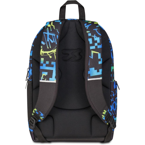 SEVEN 200102553 ZAINO SEVEN SCRIBBLED FLAME BOY, Doppio Scomparto Da 31 LITRI, Con Tasca X PC- Borraccia - Organizer