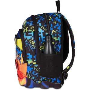 SEVEN 200102553 ZAINO SEVEN SCRIBBLED FLAME BOY, Doppio Scomparto Da 31 LITRI, Con Tasca X PC- Borraccia - Organizer