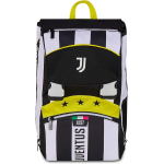 SEVEN 20B602500 ZAINO SDOPPIABILE JUVENTUS, Doppio Scomparto Estensibile, Bianco e Nero, Maxi Capienza, Schienale Preformato