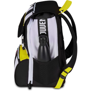 SEVEN 20B602500 ZAINO SDOPPIABILE JUVENTUS, Doppio Scomparto Estensibile, Bianco e Nero, Maxi Capienza, Schienale Preformato