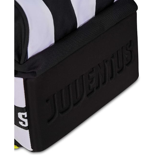 SEVEN 20B602500 ZAINO SDOPPIABILE JUVENTUS, Doppio Scomparto Estensibile, Bianco e Nero, Maxi Capienza, Schienale Preformato