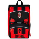 SEVEN 20F02500 ZAINO MILAN, Doppio Scomparto Estensibile, Rosso e Nero, Squadra Calcio, Maxi Capienza, Schienale Preformato