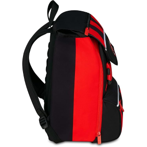 SEVEN 20F02500 ZAINO MILAN, Doppio Scomparto Estensibile, Rosso e Nero, Squadra Calcio, Maxi Capienza, Schienale Preformato