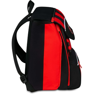 SEVEN 20F02500 ZAINO MILAN, Doppio Scomparto Estensibile, Rosso e Nero, Squadra Calcio, Maxi Capienza, Schienale Preformato