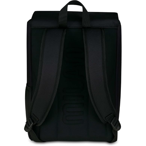 SEVEN 20F02500 ZAINO MILAN, Doppio Scomparto Estensibile, Rosso e Nero, Squadra Calcio, Maxi Capienza, Schienale Preformato