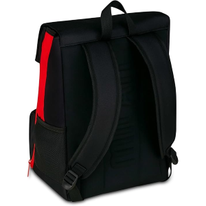 SEVEN 20F02500 ZAINO MILAN, Doppio Scomparto Estensibile, Rosso e Nero, Squadra Calcio, Maxi Capienza, Schienale Preformato