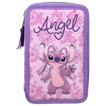 ASTUCCIO SCUOLA ANGEL STITCH DISNEY 3 ZIP PENNA PAPERMATE PENNARELLI GIOTTO