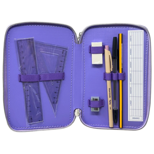 ASTUCCIO SCUOLA ANGEL STITCH DISNEY 3 ZIP PENNA PAPERMATE PENNARELLI GIOTTO