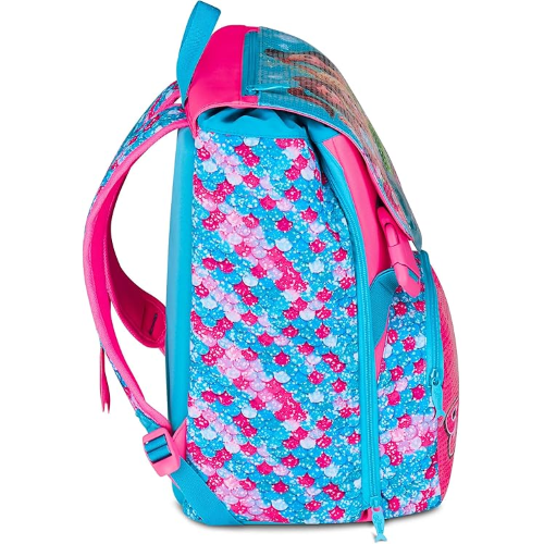 SEVEN 20H902501 ZAINO SIRENETTA MERMAID MAGIC, Doppio Scomparto Estensibile, Celeste, Maxi Capienza, Schienale Preformato