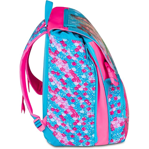 SEVEN 20H902501 ZAINO SIRENETTA MERMAID MAGIC, Doppio Scomparto Estensibile, Celeste, Maxi Capienza, Schienale Preformato