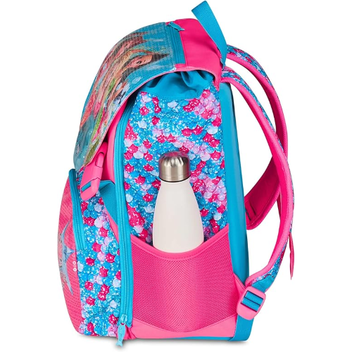 SEVEN 20H902501 ZAINO SIRENETTA MERMAID MAGIC, Doppio Scomparto Estensibile, Celeste, Maxi Capienza, Schienale Preformato