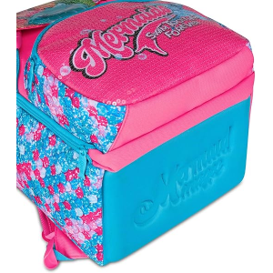 SEVEN 20H902501 ZAINO SIRENETTA MERMAID MAGIC, Doppio Scomparto Estensibile, Celeste, Maxi Capienza, Schienale Preformato