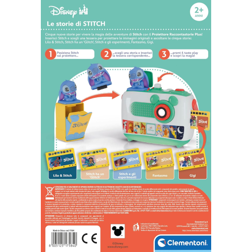 CLEMENTONI 17584 CARTUCCIA PROIETTORE STICH Disney Proiettore Raccontastorie Plus, Storyteller Bambini 2+ Anni