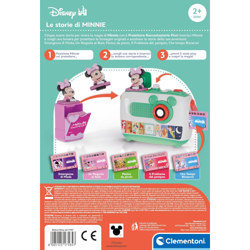 CLEMENTONI 17585 CARTUCCIA PROIETTORE MINNIE Disney Proiettore Raccontastorie Plus, Storyteller Bambini 2+ Anni