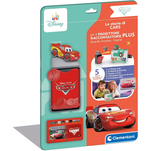 CLEMENTONI 17587 CARTUCCIA PROIETTORE CARS Disney Proiettore Raccontastorie Plus, Storyteller Bambini 2+ Anni