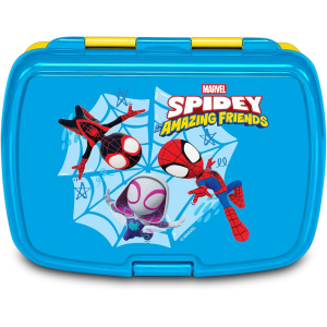 SEVEN SET PORTAMERENDA + BORRACCIA SPIDEY AMAZING FRIENDS, Divisorio interno, Borraccia 460ml ermetica, Facile da aprire